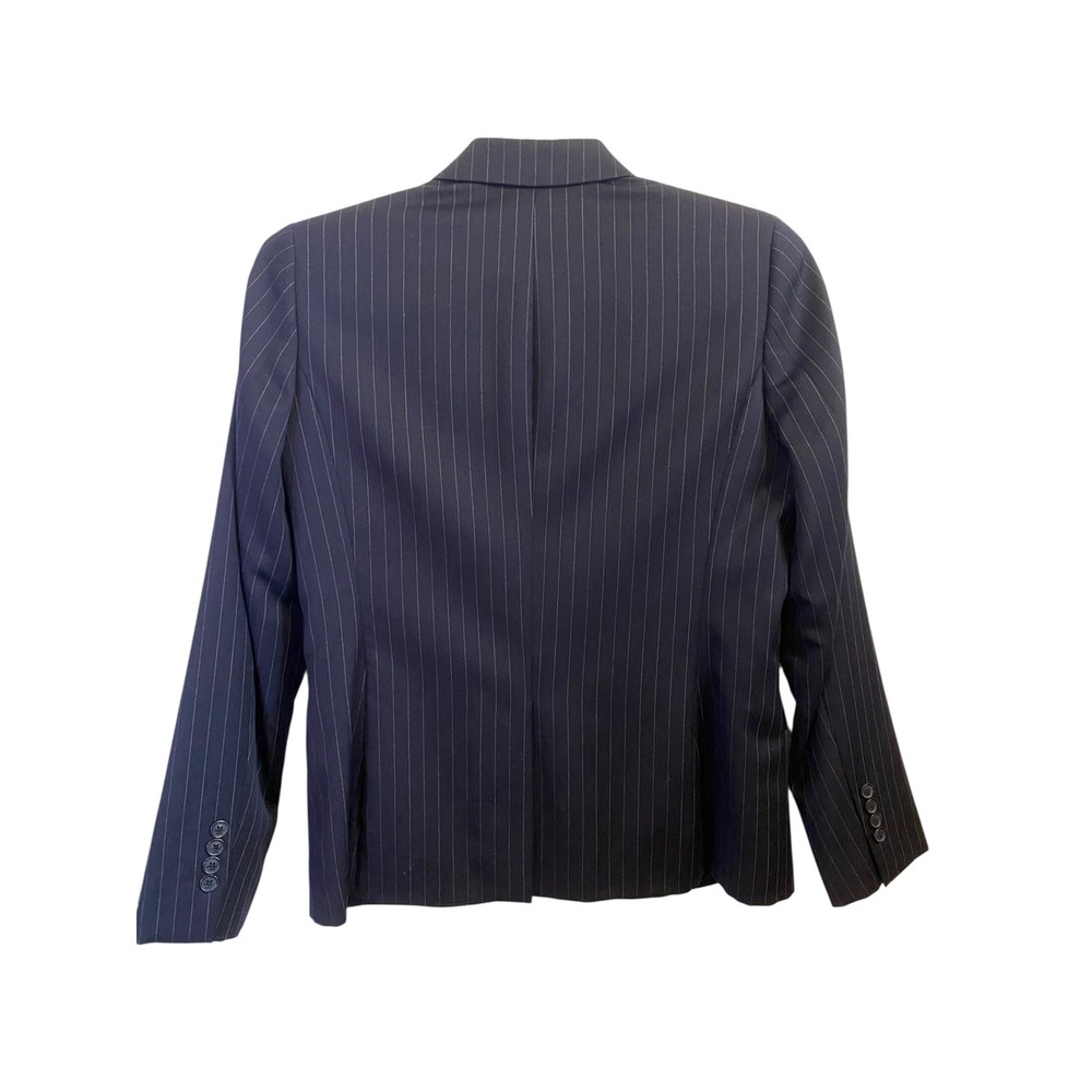 Brooks Brothers 346 Womens Navy Pinstripe Wool Blazer Classic Fit Size 8 - Picture 3 of 5